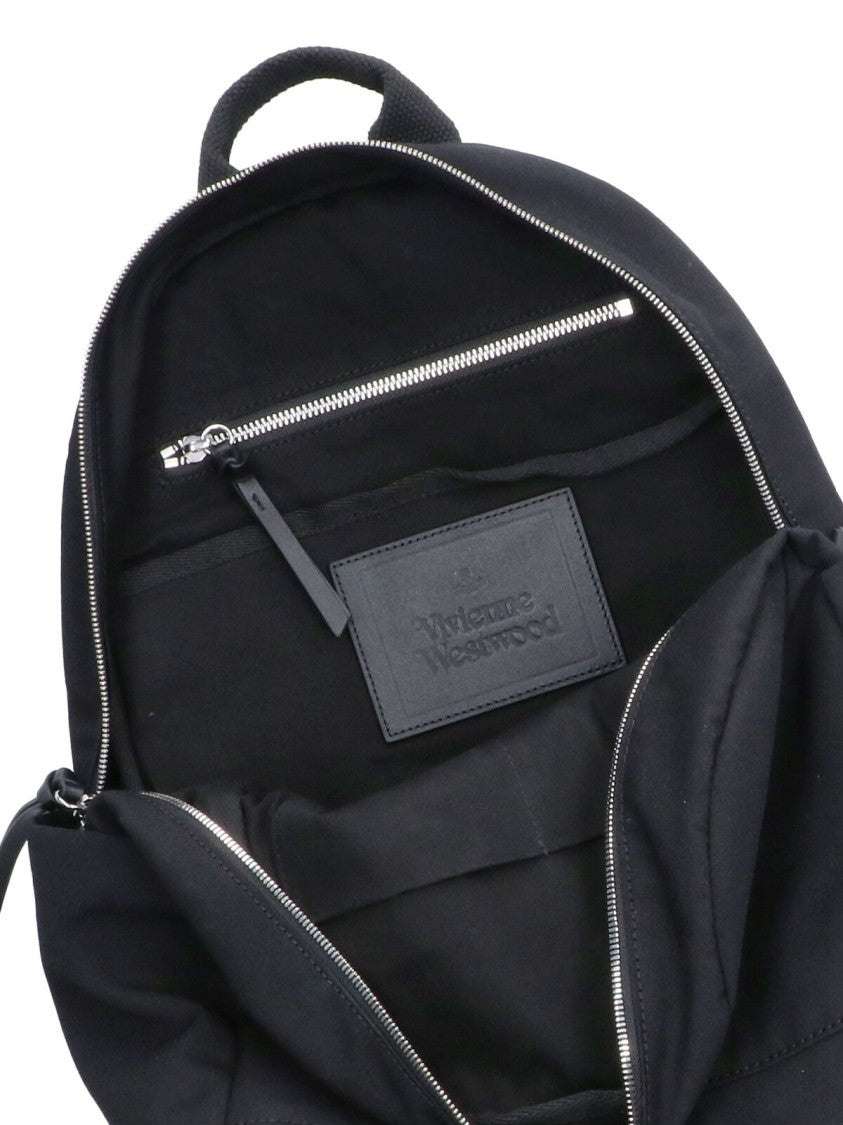 Vivienne Westwood Black Medium George Fabric Zip Backpack