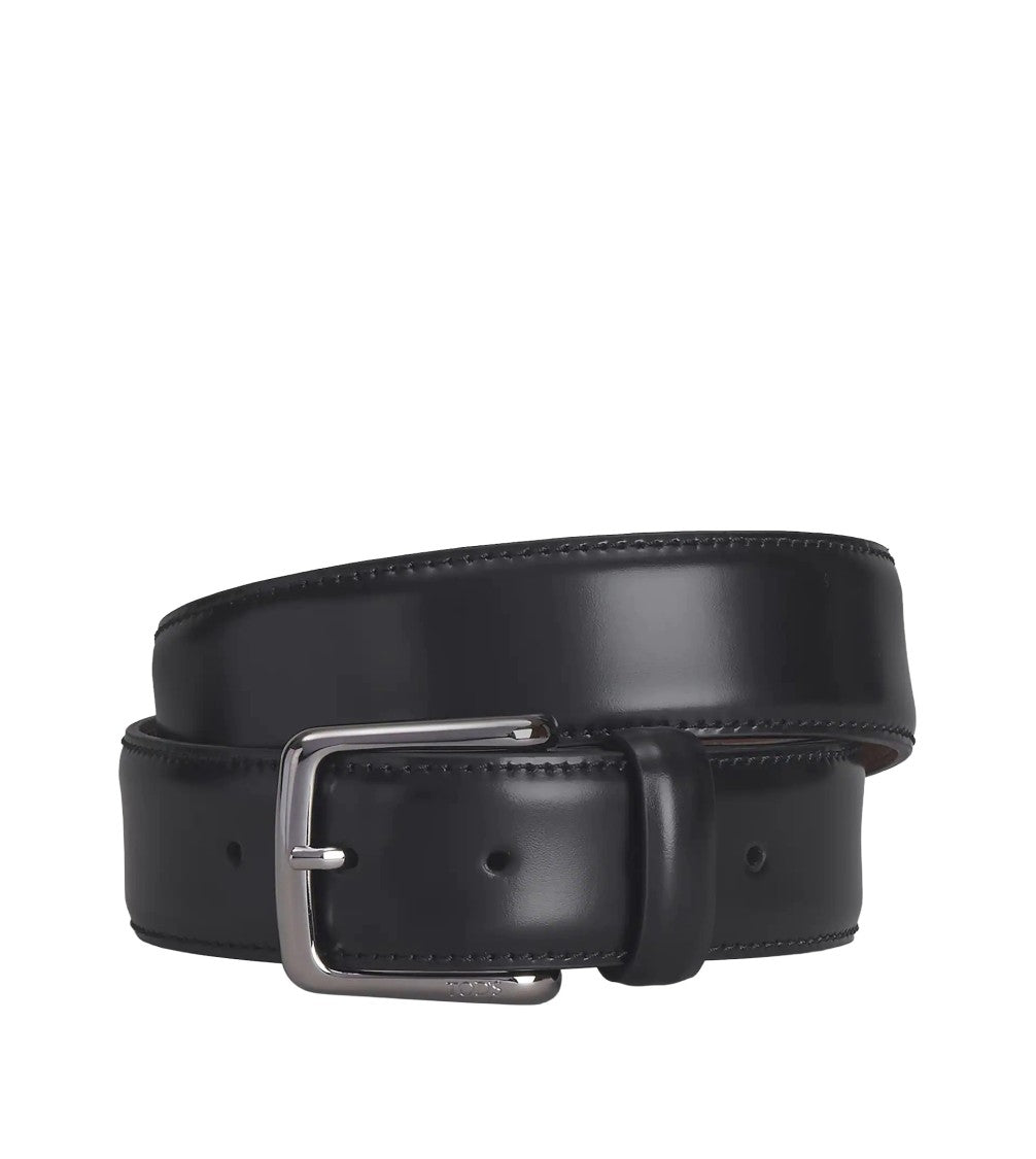 Tod's Refined Black Leather Belt