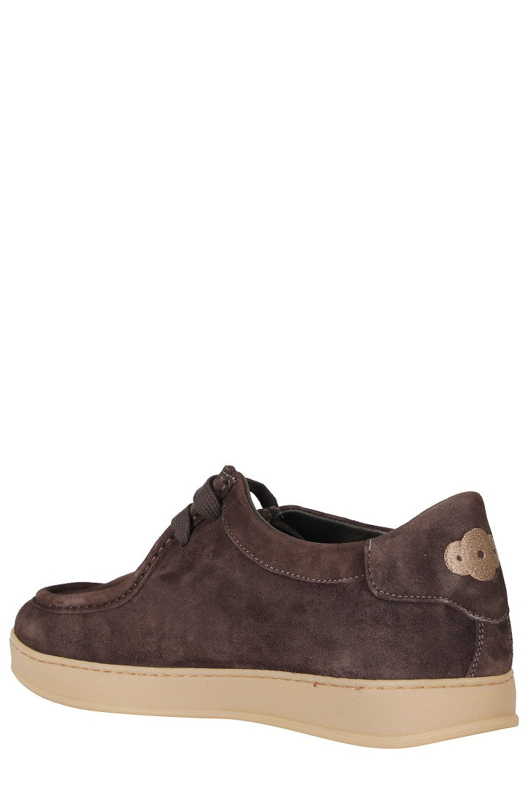 Soldini Chocolate Blade Amalfi Suede Low-Top Sneakers