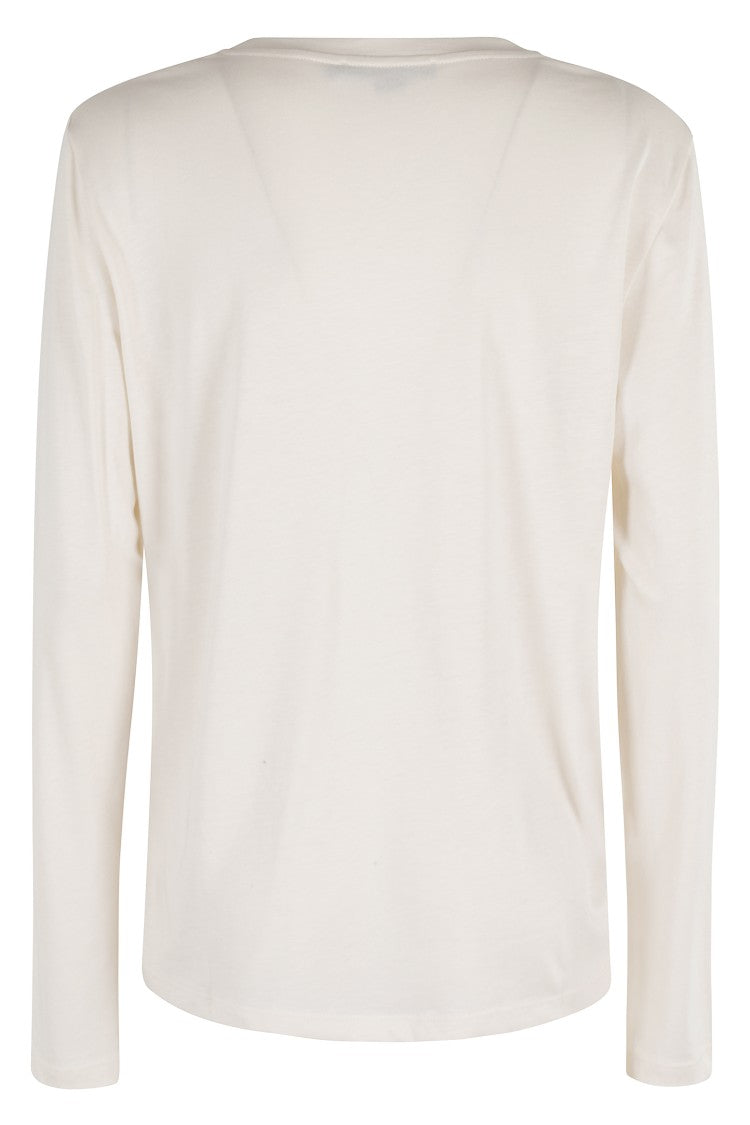 Seventy Cream Long-Sleeved Crew Neck T-Shirt With Modal Blend
