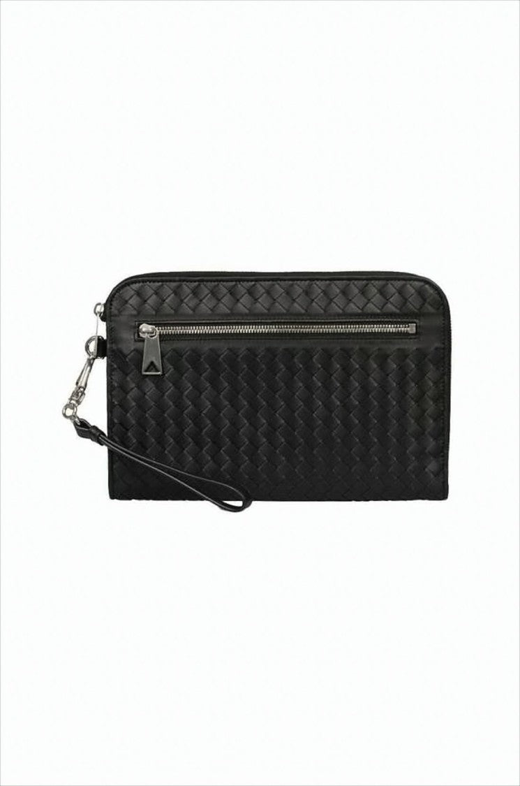 Bottega Veneta Rectangular Clutch With Signature Woven Leather Pattern