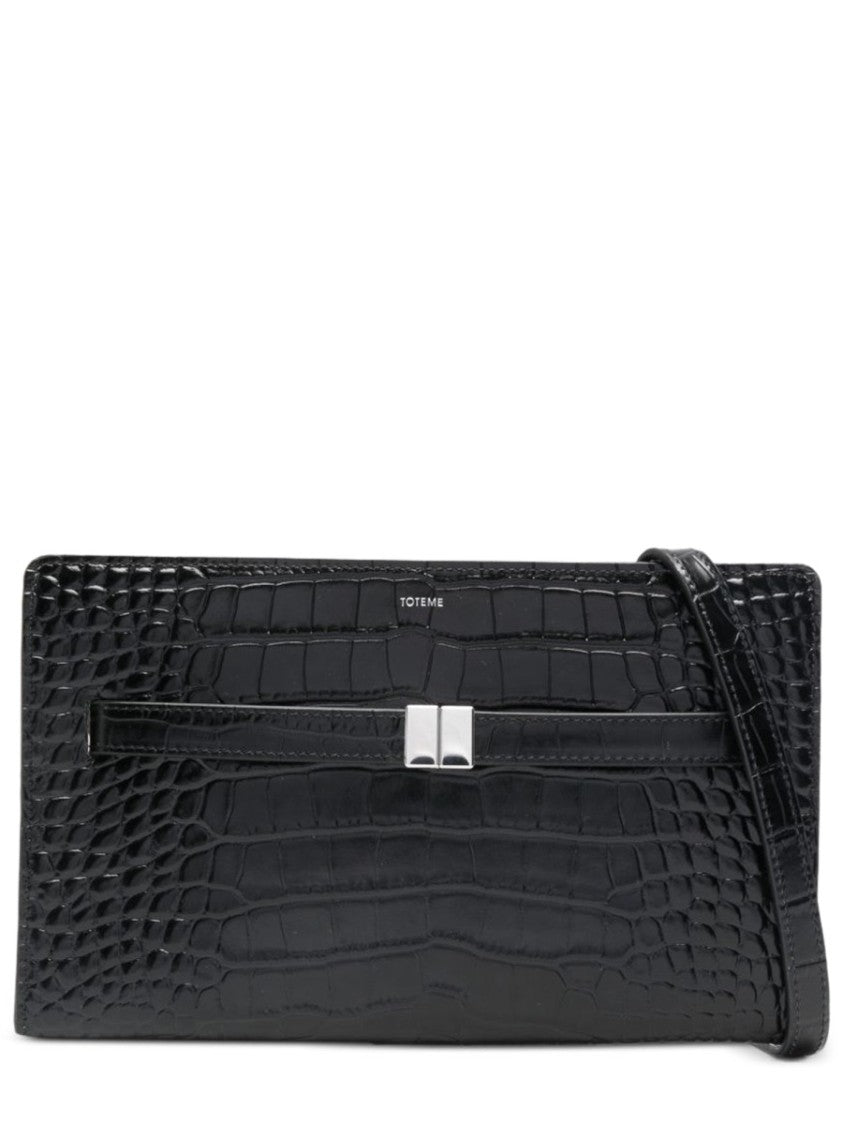 Totême Embossed Crocodile Leather Shoulder Bag
