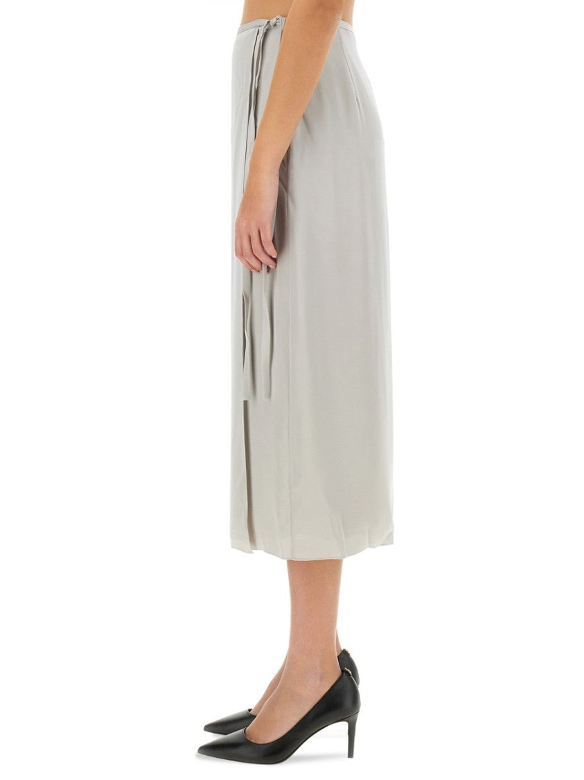 Theory Flowing Silk Midi Skirt