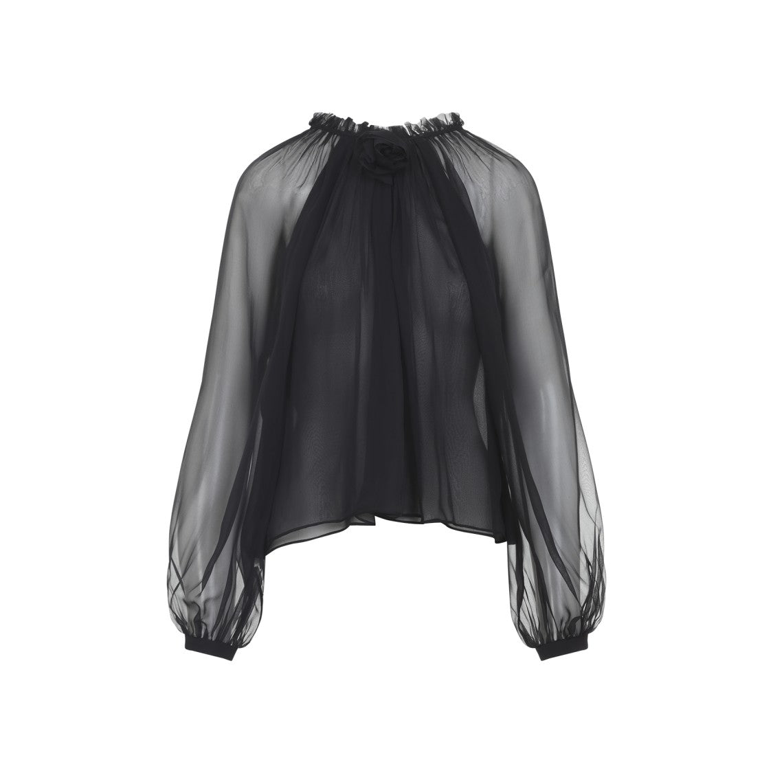 Alberta Ferretti Black Silk Blouse