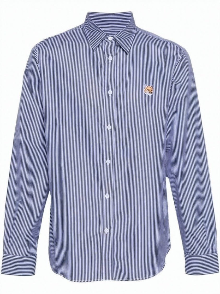 Maison Kitsuné Vertical Striped Long-Sleeve Shirt With Tailored Fit