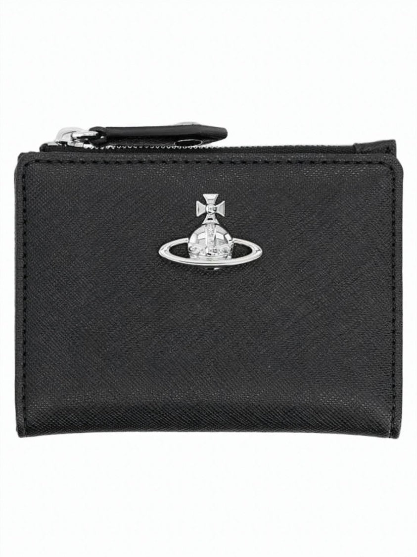 Vivienne Westwood Compact Textured Cardholder With Zippered Compartment