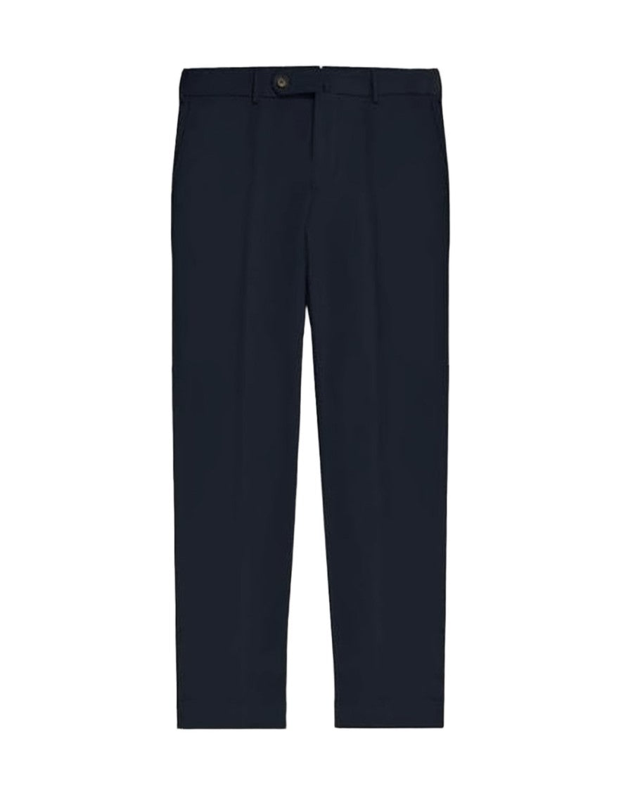 Pt Torino Tailored Blue Straight Pants With Button Closure