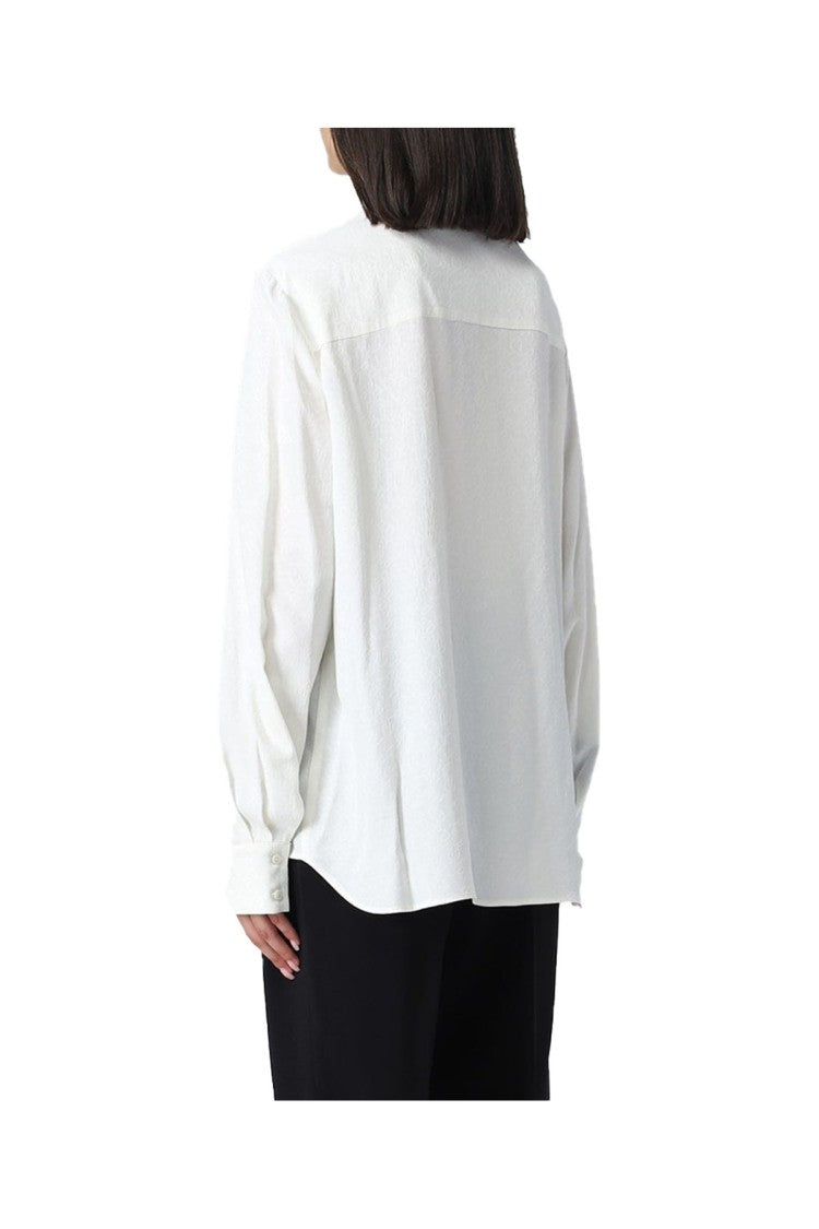 Pinko Refined White Button-Down Shirt Textured Finish
