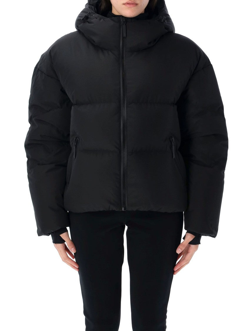 Cordova Puffy Black Down Jacket With Drawstring Hood