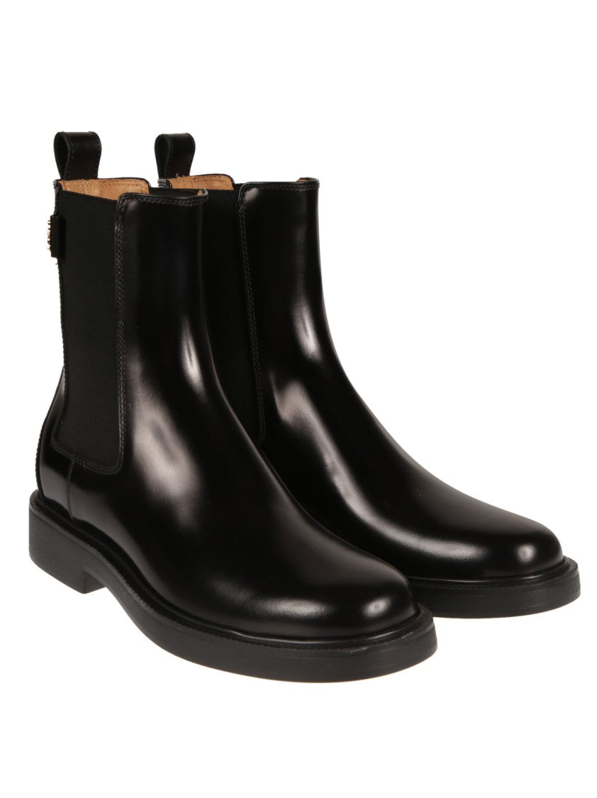 Tod's Polished Calf Leather Ankle Boots