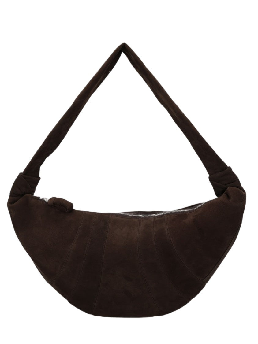 Lemaire Crescent-Shaped Brown Calf Leather Shoulder Bag