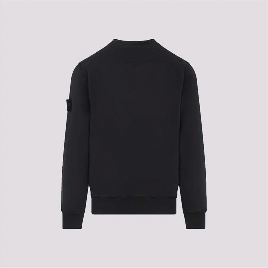 Stone Island Minimalist Black Long-Sleeve Sweatshirt With Distinctive Patch