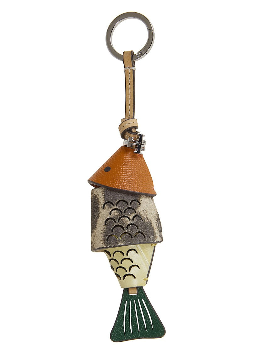 Tory Burch Whimsical Fish-Shaped Key Holder In Leather