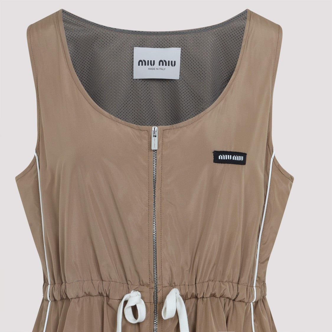 Miu Miu Beige Mini Silk Dress