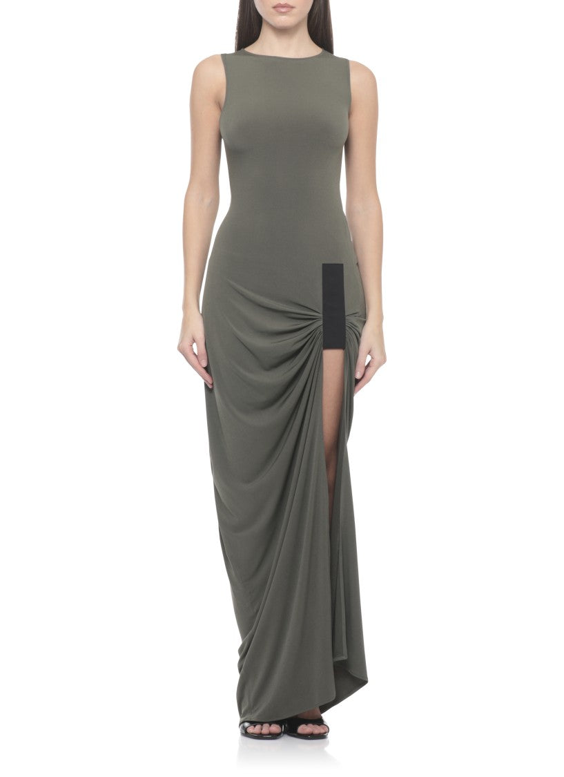 Coperni Suspended Maxi Dress With Contrasting Fabric Inserts