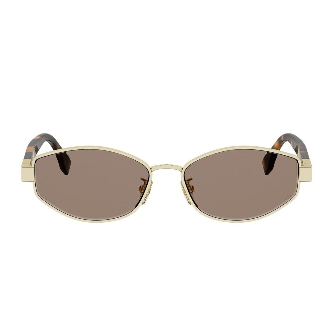 Fendi Gold Baguette Metal Geometric Sunglasses