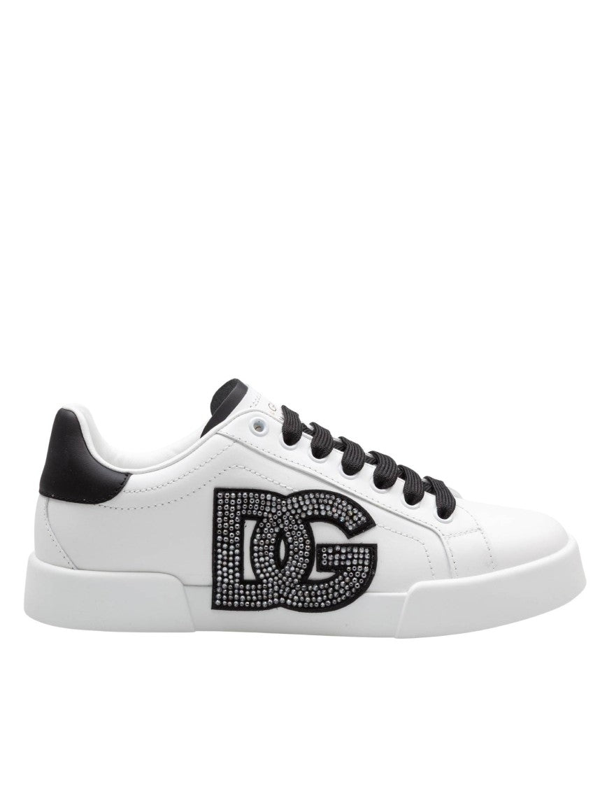 Dolce & Gabbana Portofino Light Leather Sneakers With Dg Logo