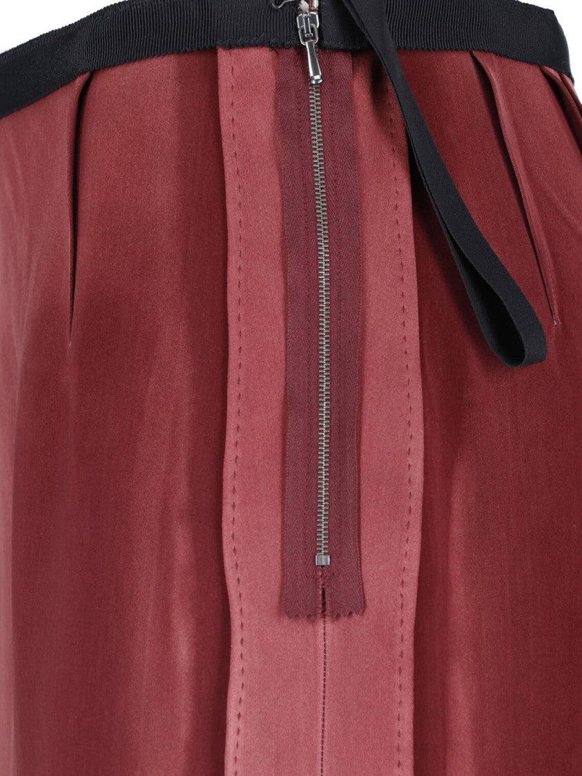 Maison Margiela Bordeaux Viscose Midi Darts Skirt