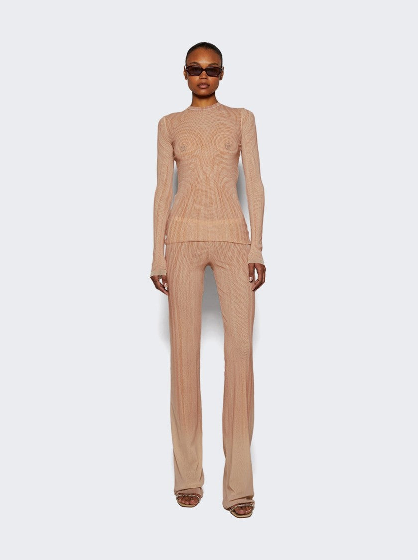 Jean Paul Gaultier Mesh Spiral Pants Pale Pink
