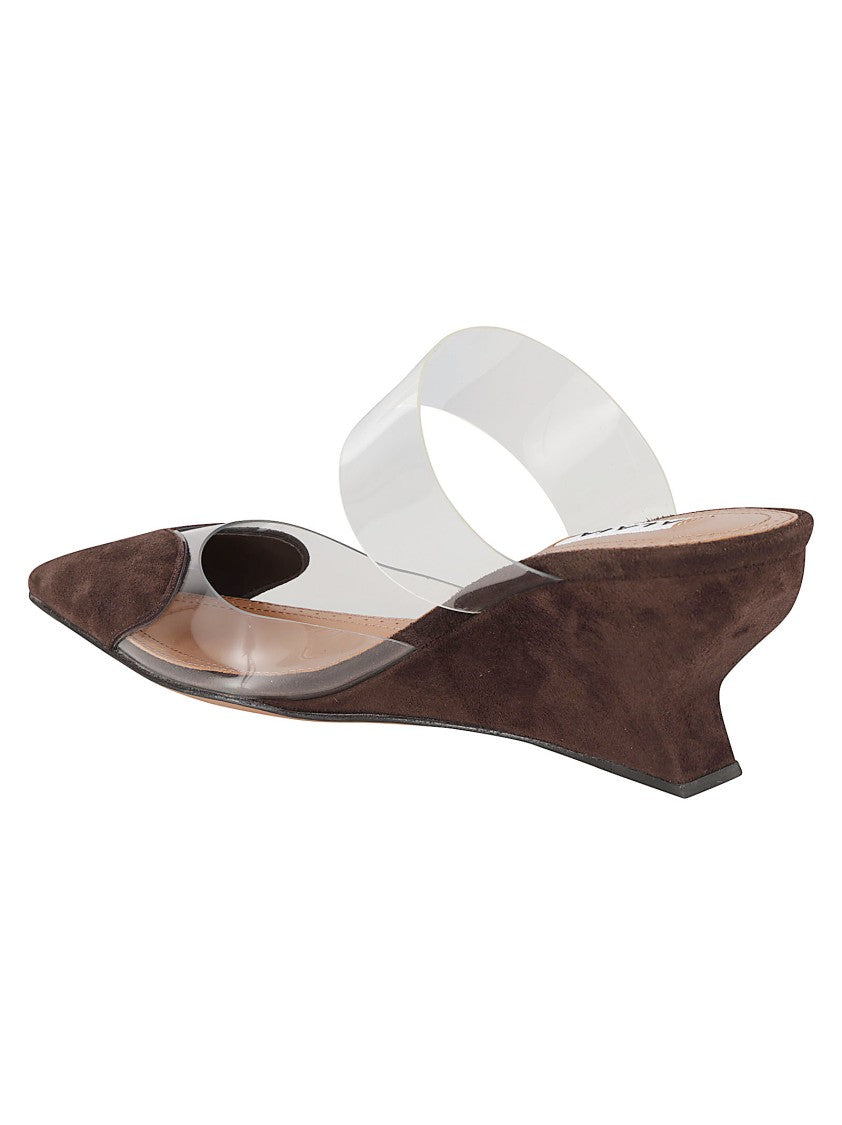 Alaïa Pointed Toe Sandals With Sculpted Wedge Heel