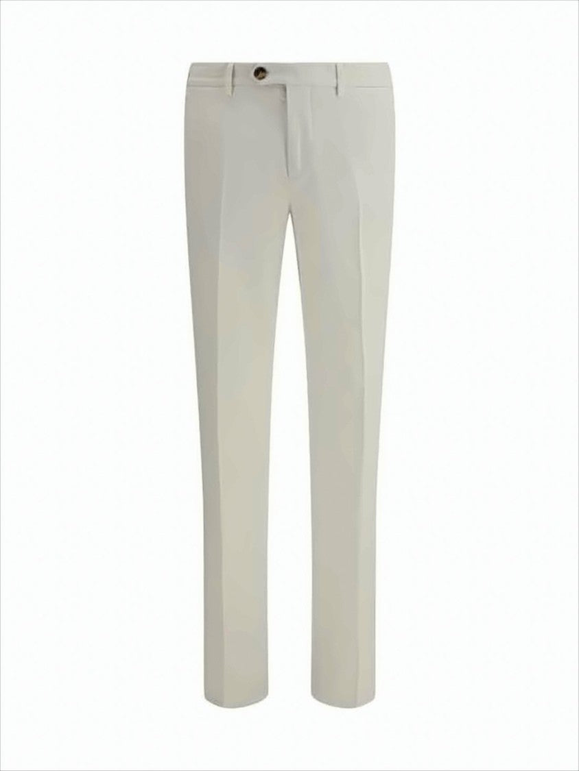 Brunello Cucinelli Straight-Fit Tailored Pants With Button Closure