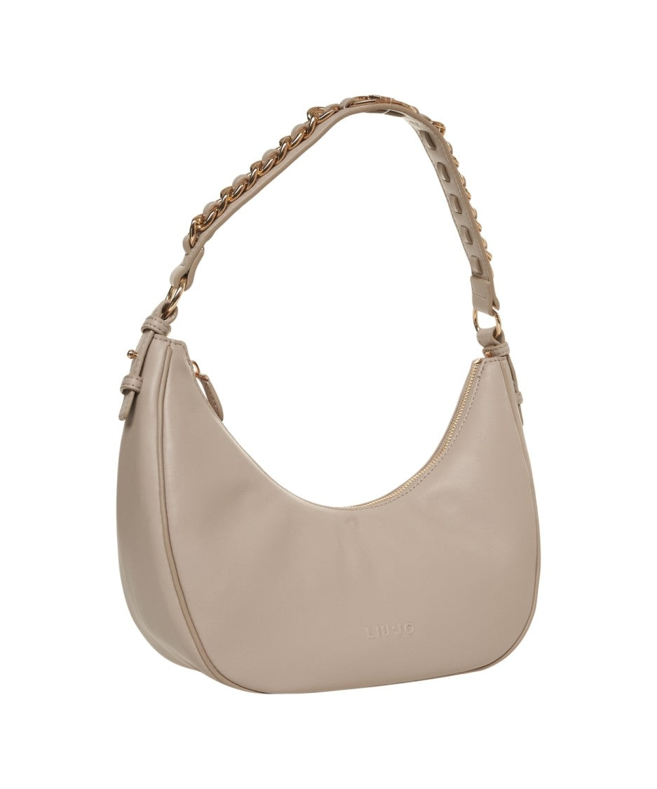 Liu Jo Half-Moon Leather Handbag With Chain Strap