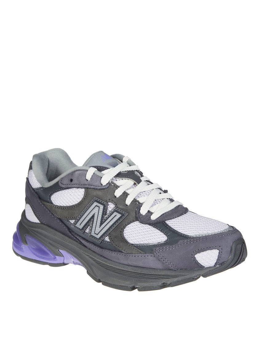 New Balance White Mesh Grey Panels Sneakers