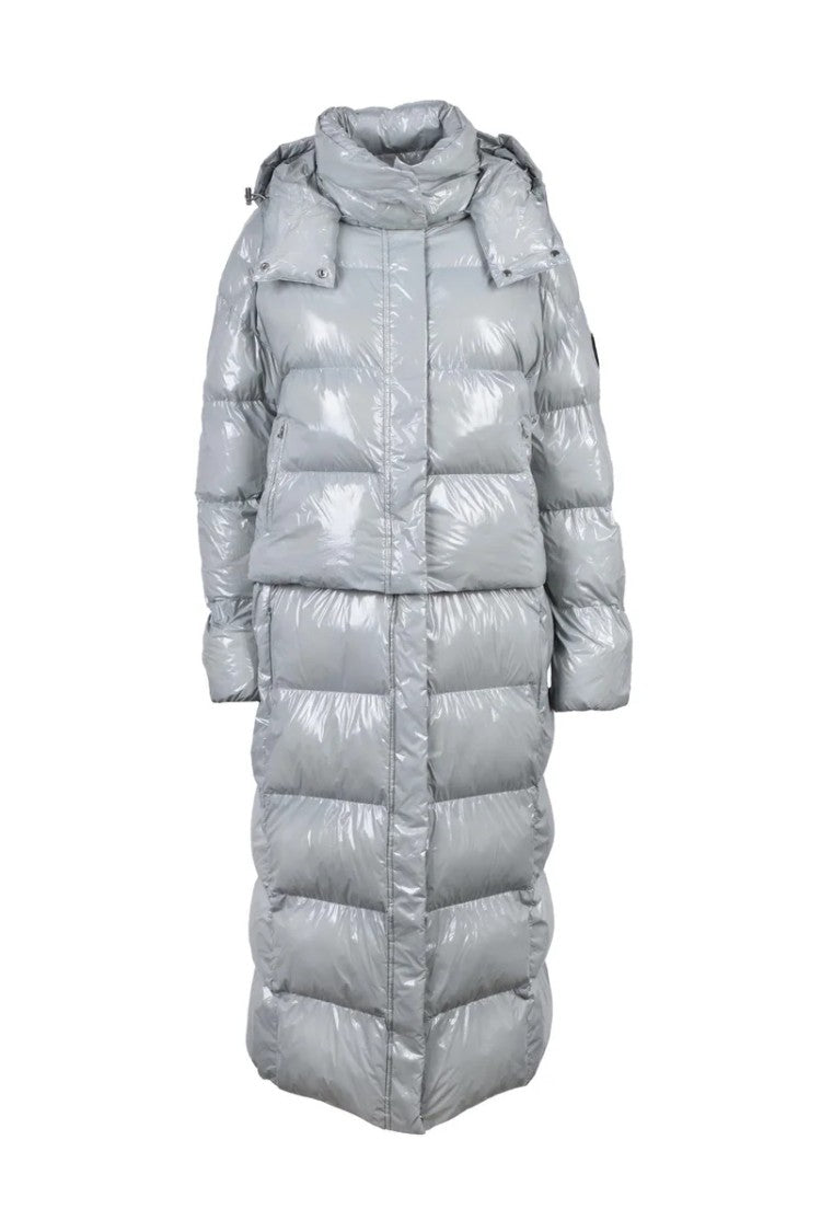 Patrizia Pepe Long Down Jacket - Light Grey