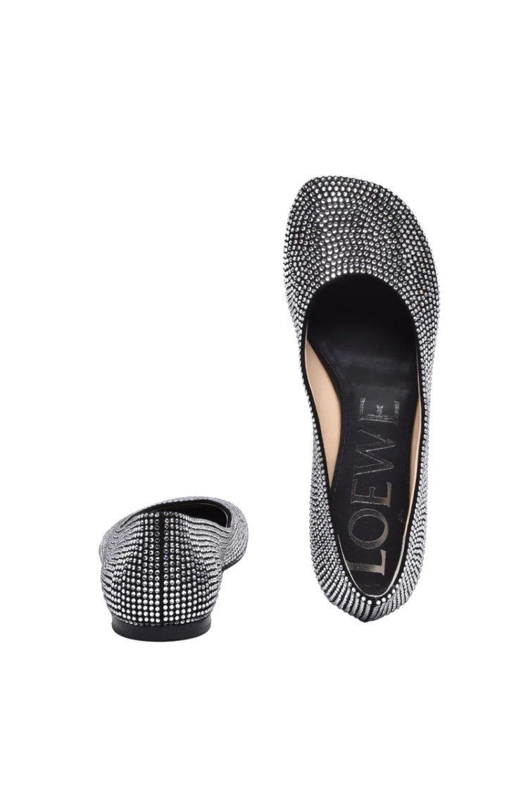 Loewe Rhinestone Ballerina Rubber/Leather - Black