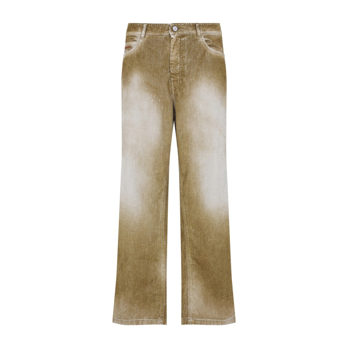 Marni Brown Washed Cotton Jeans With Adjustable Strap