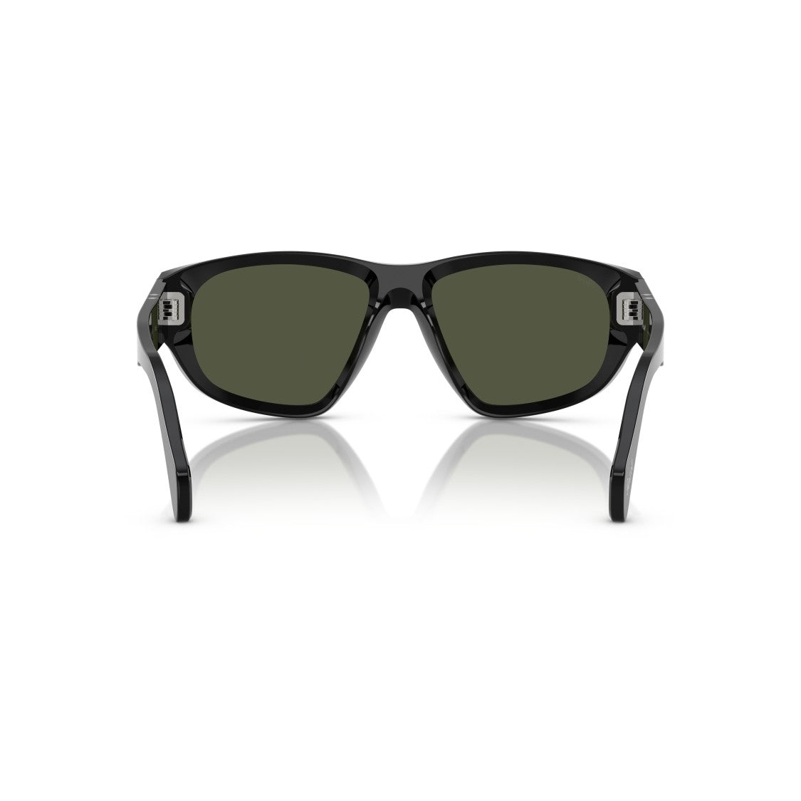 Persol 0Po0050s Angular Black Acetate Sunglasses With Silver Arrow Detail