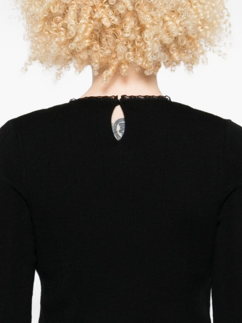 Moschino Ribbed Black Sweater