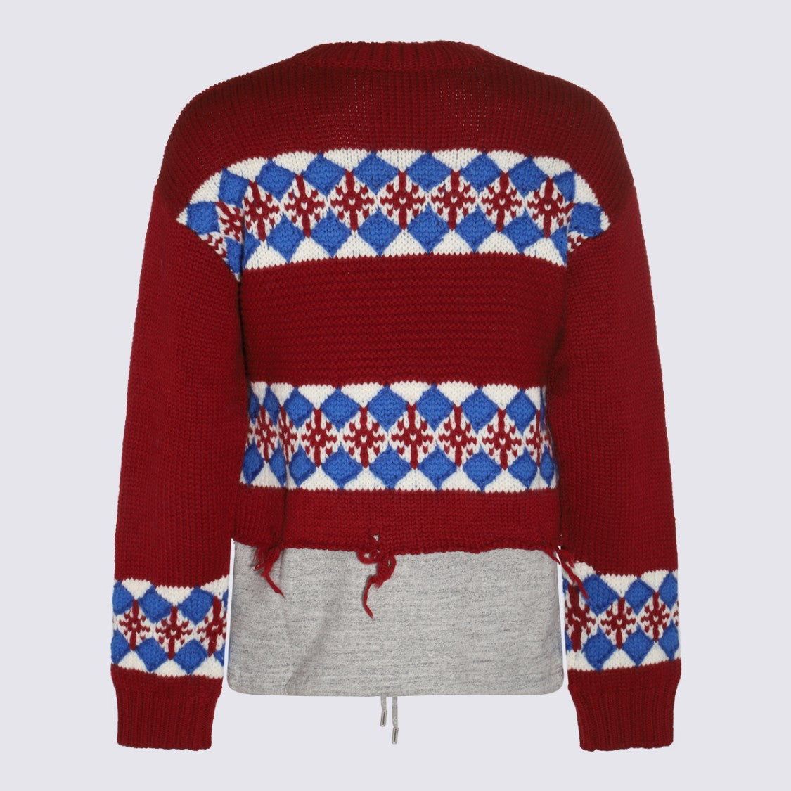Dsquared2 Textured Knit Sweater With Contrasting Drawstring Hem