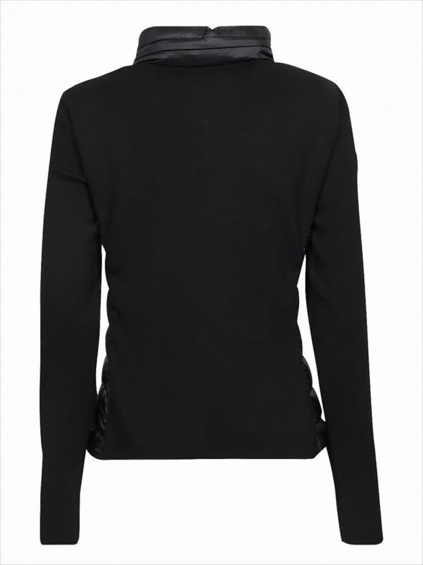 Moncler Quilted Padded Jacket With Contrasting Knit Sleeves