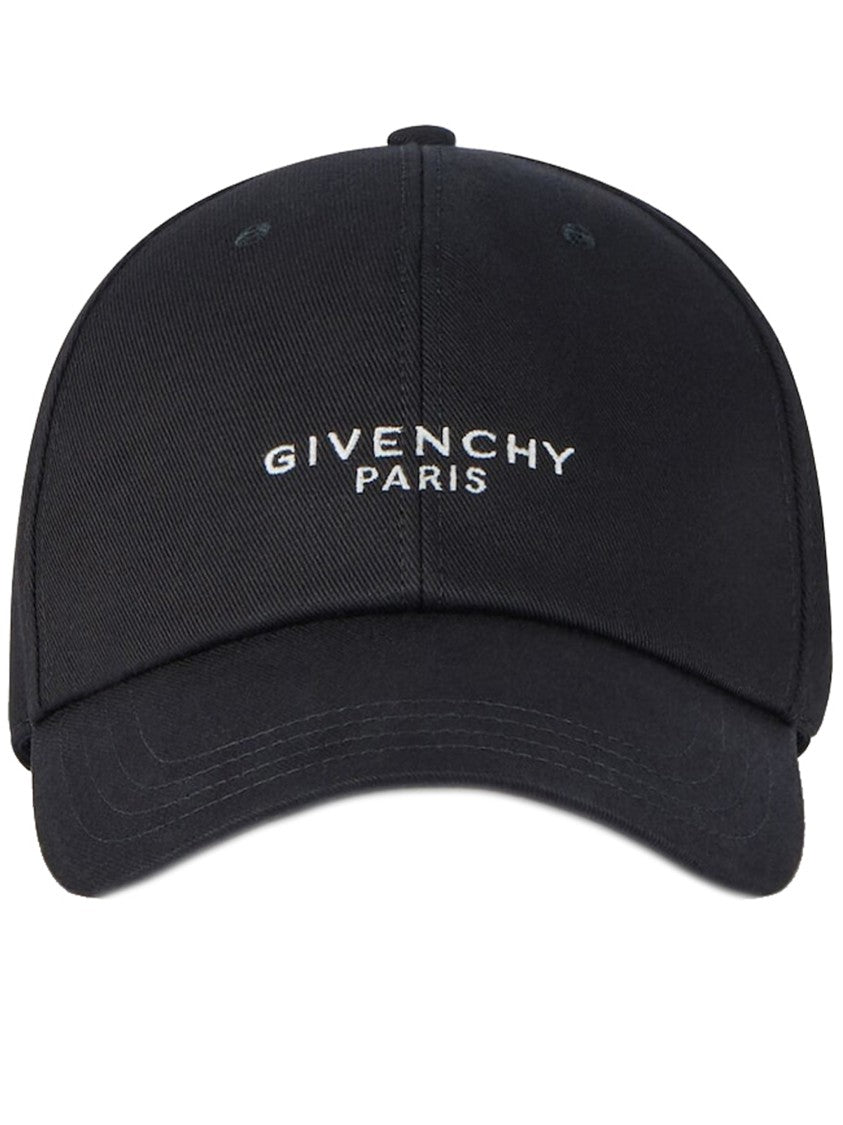 Givenchy Curved Cap Paris Black Structured Cap