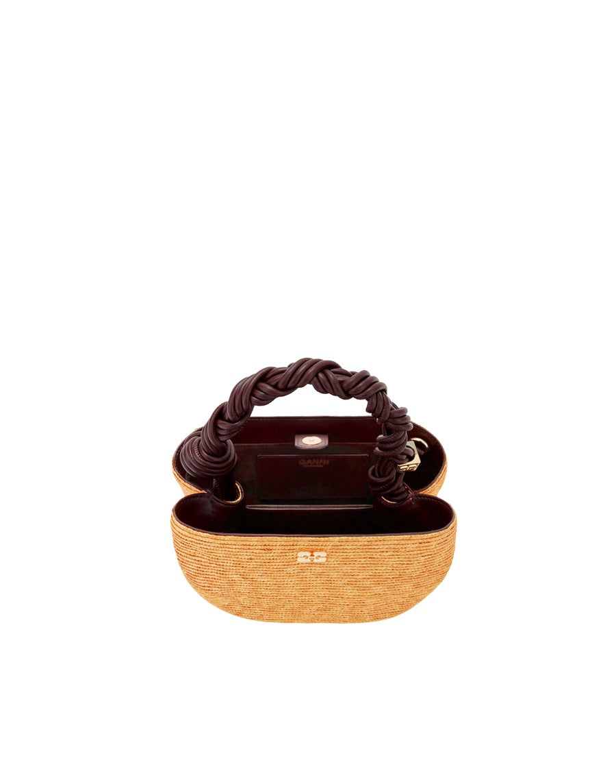 Ganni Straw Mini Bou Straw Bucket Bag