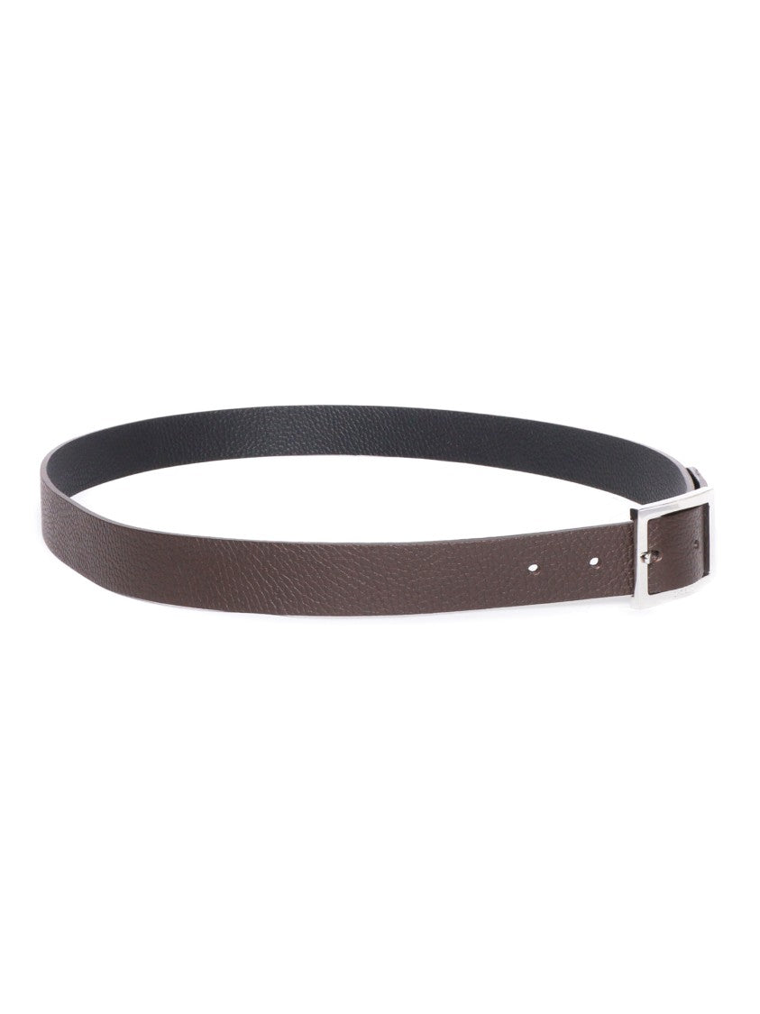 Claudio Orciani Textured Calf Rectangular Silver Belt