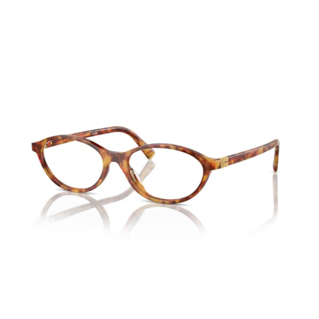 Miu Miu 09Xv Vista Tortoiseshell Pattern Oval Frame Eyeglasses