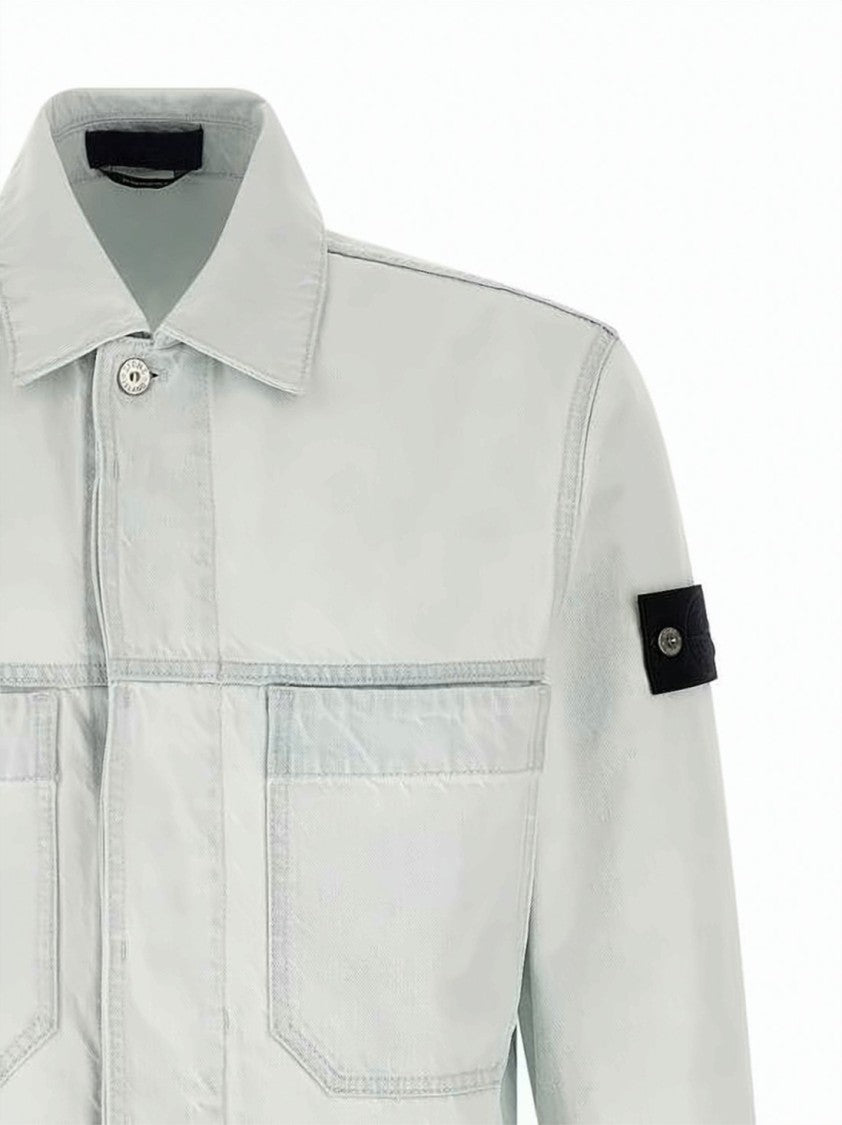 Stone Island Washed White Denim Jacket