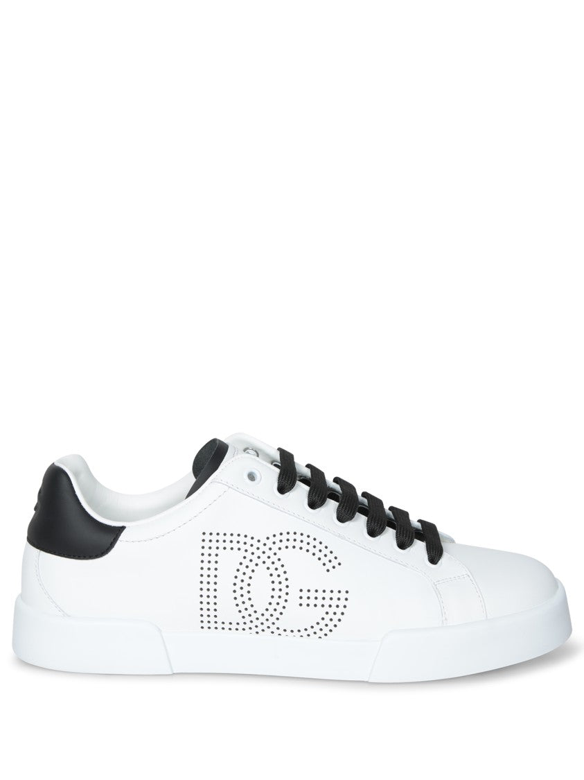 Dolce & Gabbana Portofino Low-Top Sneakers With Perforated Logo