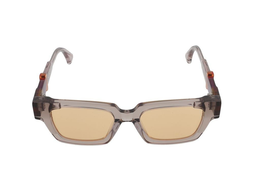 Kuboraum Orange Lens Geometric Accent Square Frame Sunglasses