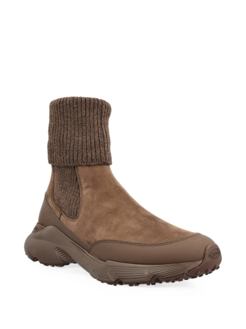 Tod's Sport Run Brown High-Top Sneakers