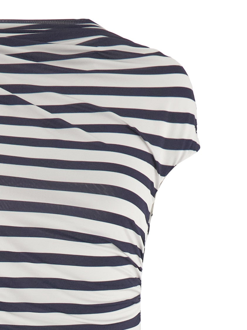 Self-Portrait 'Navy Stripe Jersey Maxi' Dress