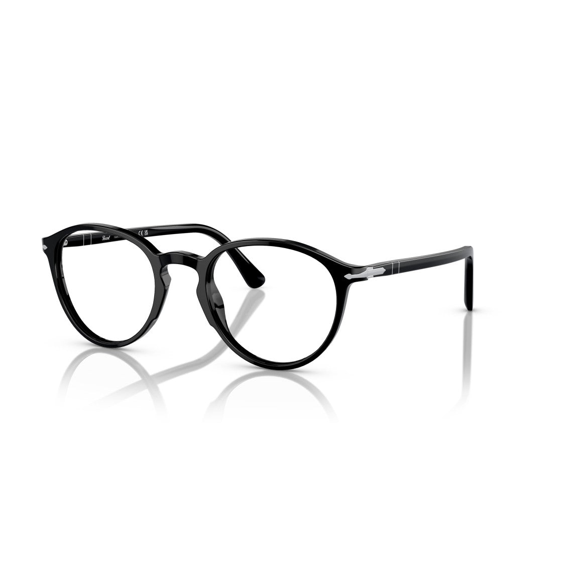 Persol 0Po3218v Glossy Black Acetate Round Frame Eyeglasses