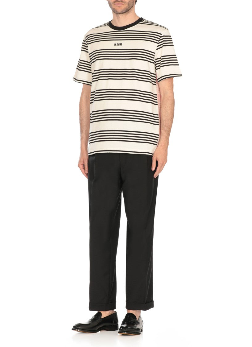 Msgm Ivory Cotton T-Shirt