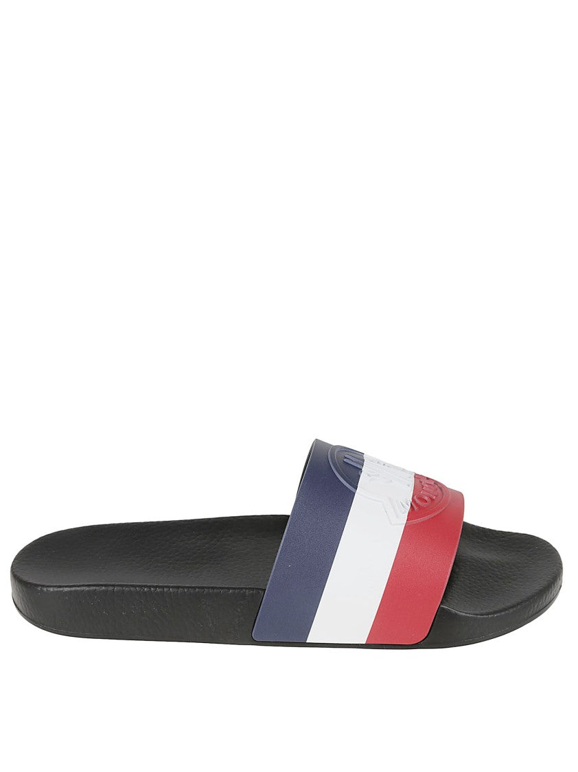 Moncler Black Sandals With Tri-Color Strap