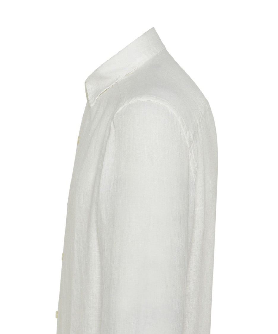Peuterey Garment-Dyed Linen Slim-Fit Shirt Italian Collar