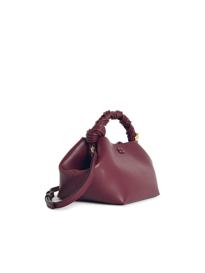 Ganni Burgundy Leather 'Bou' Small Bag