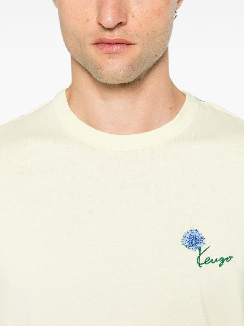 Kenzo Embroidered Logo Crew Neck T-Shirt With Minimalist Design
