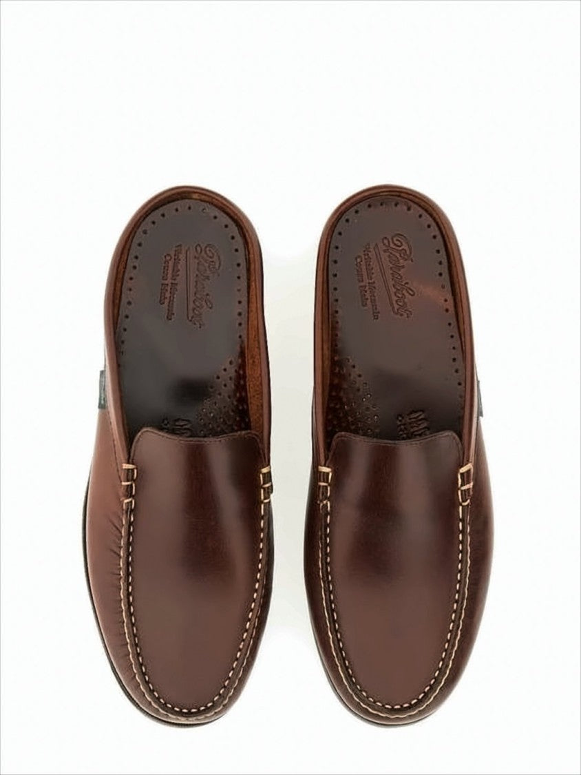 Paraboot Polished Calf Leather Slip-On Mules